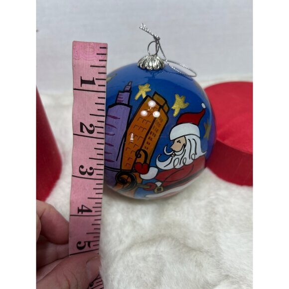 Pier 1 Imports Hand-Painted Li Bien Glass Christmas Ornament With Santa & Reinde - Picture 5 of 7